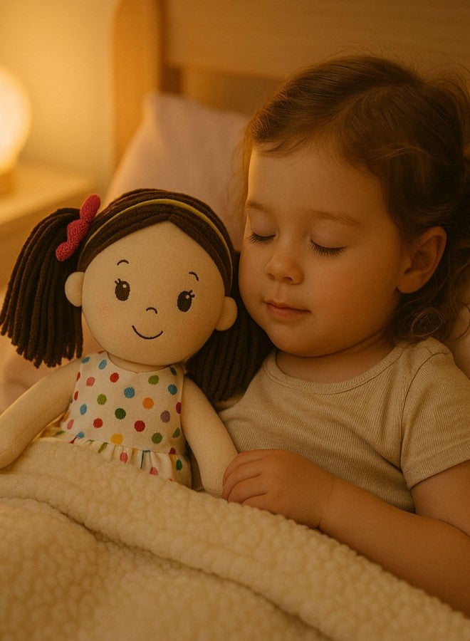 Linzy Toys 16 Inch Colorful Polka Dot Adalyn Soft Plush Rag Doll for Girls - Stuffed Sleeping Cuddle Buddy for Toddlers, Infants, Babies - Cute Hug Doll, Muneca de Trapo para Niña, Toy Gift for Kids - Image 5